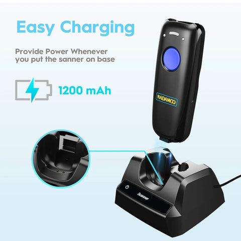 Pro Grade All In One Wireless Barcode Scanner With Bluetooth And 2 4G USB Charging Dock For Inventory Management On Tablets iPhone iPad Android And iOS Devices