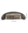 Vintage Bronze Metal Shell Cabinet Handles Set Four Pack Retro Drawer Pulls For Kitchen Cupboards And Dressers 7 Inch Wardrobe Door Hardware Rustic Hardware For Cabinets And Doors close-up