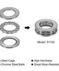 Thrust Ball Bearing 17mm Bore 30mm Outer Diameter 9mm Thick With Washers High Carbon Steel ABEC 1 2 Pack For Low Speed Axial Load