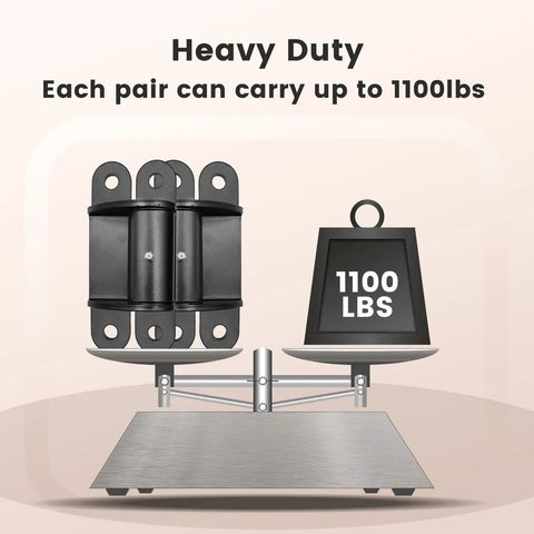 Built Rock Solid Gate Hinges Fitted With Sealed Bearings For A Smooth Silent Glide Adjustable Yoke Pivot Handles The Bulk On Huge Driveway Gates Up To 1100 Lbs Two Pack Carbon Black Kit with weight scale illustration.