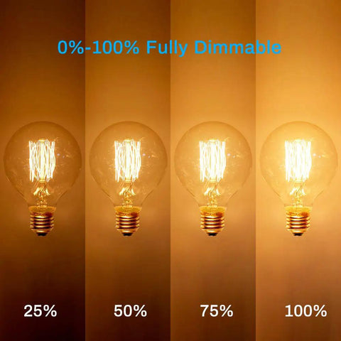 Vintage Edison Style G25 Globe Bulbs 60W Amber Glass Dimmable Round Bulbs 2100K Warm White E26 Base Old School Incandescent Mood Lighting 4 Pack
