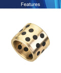 Heavy Duty Sleeve Bearing 20Mm Id X 26Mm Od X 20Mm Length Oilless Plain Bushing Carbon Steel Bronze Core, displaying a bronze core with black polka dots.