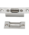 Stainless Steel Cabinet Door Catch Roller Latch for cabinets and cupboards, quiet roller tension, 90x19 mm size, with screws