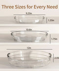 Three Pack Lazy Susan Turntable Organizer For Kitchen Storage Rotating Spice Rack Clear Acrylic sizes 9.25, 10.6, 12 inches