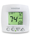 5 2 Day Programmable Thermostat with Large Display, Auto Changeover, 2 Stage Heat and Cool, Compact White Design