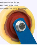 Rock Solid Heavy Duty 8 And 12 Inch Nylon Swivel Casters With Secure Wheel Locks Iron Core Build close-up of wear-resistant nylon tread