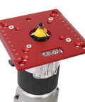 Red Aluminum Router Table Insert Plate 120x120mm Mini Square Woodworking Bench with Anodized Surface and ruler markings