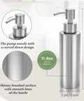 Sleek Stainless Steel Countertop Soap Dispenser For Kitchen And Bath, Rust Proof Pump For Liquid Hand Soap, Dish Soap, Or Lotion, 11.8 Oz