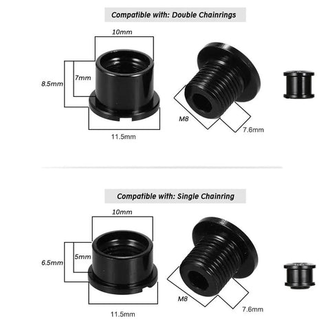 Beefy 10 Piece Double Chainring Bolts M8 Set For Road Mountain BMX Bikes And MTB Cranksets 7075 Aluminum Alloy Construction