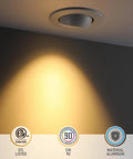 Installed 4 Inch LED Gimbal Retrofit Recessed Lighting Kit, Dimmable, 5 CCT Selectable 2700K To 5000K, 9W on ceiling