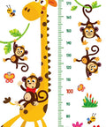 Giraffe And Monkeys Kids Height Wall Chart With Peel And Stick Nursery Wall Decals For Baby Bedroom And Toddler Playroom