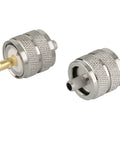 UHF Male PL259 Crimp Connector For LMR195 And RG58 Coax Cable Low Loss Performance Gold Plated Pin Brass Nickel Plated Body
