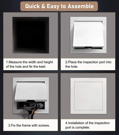 Installation steps for Heavy Duty Drywall Access Panel With Keyed Cylinder Lock for quick repairs and hassle-free setup.