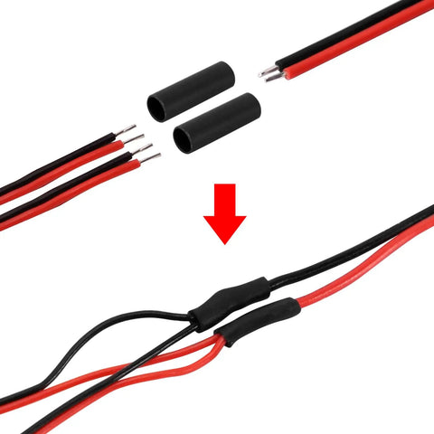 Heat shrink tubing and 450mm wiring for Lit Side Marker Lights For RC Cars 10x10mm Three Color White Yellow Red Realistic Lighting