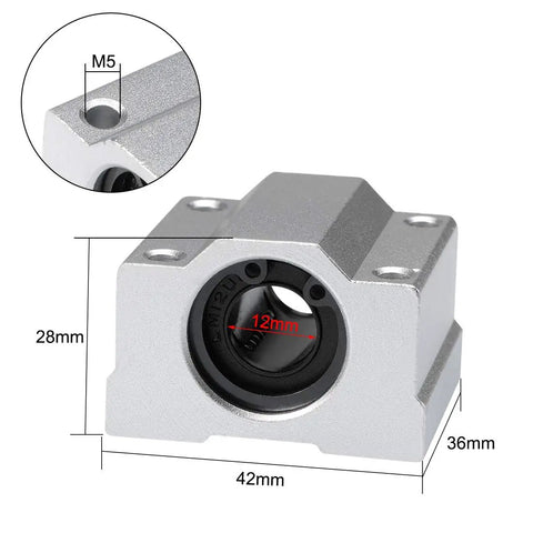 Pro Grade SCS12UU Linear Ball Bearing Slide Block Units 12mm Bore Pack Of 4 dimensions with aluminum alloy housing and chromium steel balls