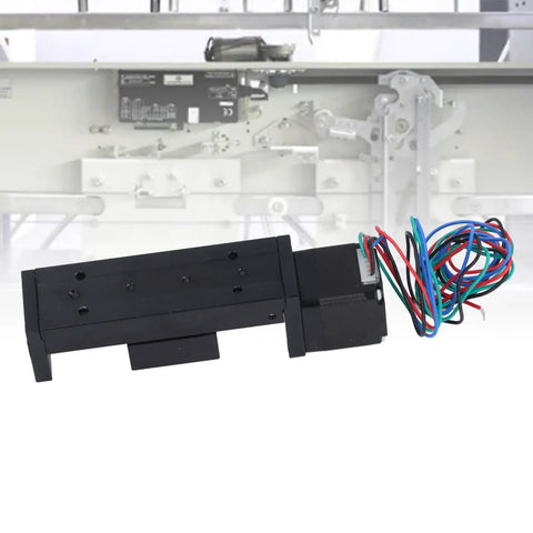 Sick Linear Rail Slide Actuator With 28 Stepper Motor And 50mm Stroke For DIY CNC Router X Y Z Accuracy Motion Stage Build mounted with wiring.