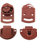 Two Pairs Classic Wardrobe Sliding Door Roller Gear Track Panel Internal Kit With Nylon Silent Pulleys, brown plastic parts