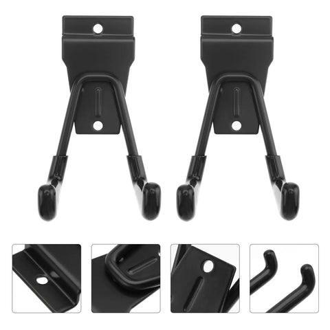 Heavy Duty Black Wall Mounted Hooks For Towels And Coats With Tough As Nails Grip To Secure Bags And Umbrellas While You Knock Clutter To The Curb In Any Room, showcasing sturdy black hooks.