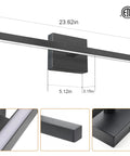 Modern Bathroom Vanity Light 23.6 Inch, 14W Dimmable LED Fixture Over Mirror with 5 CCT Settings, Sleek Black Bar Vanity Light