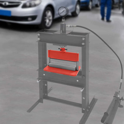 Heavy Duty Press Brake Attachment For 12 And 20 Ton Hydraulic Workshop Presses installed, dual spring design, 45 steel construction