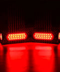 Trailer Lights Welded Mount Heavy Duty Steel Boxes Kit With 6 Inch Oval Red LED Tail Lights And 2 Inch Round Red LED Side Lights