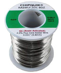 Rosin Activated Solder Wire.031 Diameter Half-Pound Reel Sn96.5 Ag3 Cu0.5 Flux Core 2.0 Percent Tin Silver Copper RoHS REACH Compliant