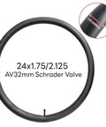 All-Around 24x1.75 to 2.125 Bike Inner Tubes 2 Pack With AV Schrader Valve showing 24x1.75/2.125 size and AV32mm valve detail