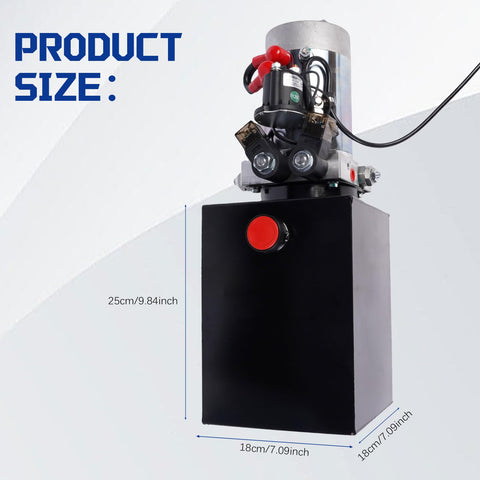 8 Quart Hydraulic Power Unit With 12V DC Electric Pump Double Acting Pump Max 3200 PSI Built For Real Heavy Lifting On Dump Trailers This Workhorse Lifts 3 To 5 Tons Durable Metal Tank