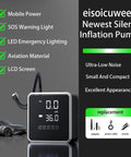 Portable Tire Inflator Air Compressor 150 PSI For Cars, Motorcycles, Bicycles And Balls with LCD screen and accessories