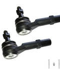Buick Enclave Front Inner Outer Tie Rod End Kit 4Pc 2008 2017 Rock Solid Steering Linkage Replacement With Premium Material For Smooth Handling, Easy Install, And Long Lasting Durability. Two black front tie rod ends with hardware on white background.