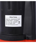 Foolproof Submersible Sump Pump With A Badass One Third HP Motor Moving 2500 GPH Straight to Help You bail out pool water, black design and label visible.