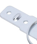 Close-up of detachable D type gate hinges for dump trucks and trailers, zinc plated steel, weld on, with greaseable pin.