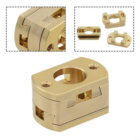 Oldham Coupler for 3D Printer Z Axis T8 Screw Upgrade Kit, Gold Tone Brass Link Reducing Vibration Noise and Chatter, Smooth, Precise Motion, Easy Repair and Calibration for Hot Bed Drive brass coupler