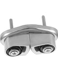 Stainless steel cam cleat with dual mounting studs, polished marine-grade hardware