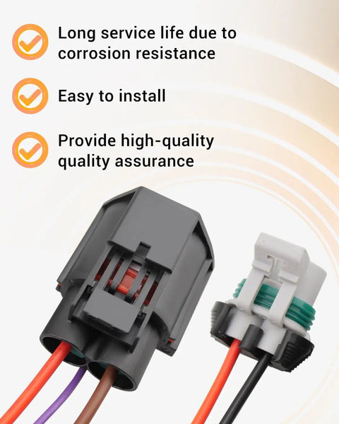 Close-up of Cooling Fan Relay Module Harness Replacement Kit For Ford Lincoln Mercury Mazda with colorful wiring
