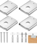 Easy Install 4 Pack Bifold Door Repair Kit With Metal Brackets And Pivot Accessories For One And Three Eighths Inch Wood Doors Fits Seven Sixteenths Inch Pivot Hole Top Or Bottom Replacement Closet Hardware Set showing metal brackets, screws, and pivot accessories.