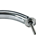 Close-up of a Two Pack Polished Stainless Steel Heavy Duty Oval Boat Grab Handle Hand Rail With Flange And Stud 24 Inch Marine Grade Deck Mount
