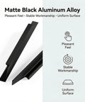 Dope Matte Black Cabinet Handles 10 Pack, 7.5 Inch Finger Pulls, Aluminum Alloy Hardware with stable design in close-up view.