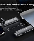 2TB External SSD With Dual USB C And USB A 3.2, Blazing Fast Transfer Up To 550MB/s, Portable Drive For Phones Tablets Laptops And PCs, OTG Ready, Plug And Play, On The Go Storage showing USB-C and USB-A dual interface