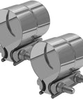 2.5 Inch Exhaust Clamp Set Built Tough From 304 Stainless Steel Lap Joint Band Clamps For 2.5 Inch OD To 2.5 Inch ID Exhaust Pipe