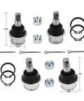ATV Beefy Heavy Duty Ball Joint Kit Set Of 4 For Rancher 350 TRX350TM 420 TRX420FE And 400 Models Upper And Lower Joints Replaces OEM 51375-HP5-601 And 51355-HP5-601, 66mm 71mm