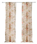Buttercup Floral Curtain Panel Set, 42W X 84L Inches Each, Lined, Two Panels With Tiebacks, Traditional Garden Style, 2 Pack