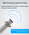 Industrial M18 Metal Body Photoelectric Sensor Proximity Switch With Diffuse Reflector And Through Beam Modes, side view
