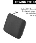Toyota C HR Front Left Bumper Tow Hook Cover Cap Unpainted for 2020-2022, showing towing eye cap design with text instructions