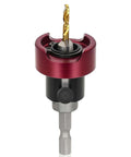 KEENTECH carbide-tipped 82° countersink with depth stop, red aluminum head, 3/8 in diameter, 1/4 in shank