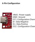 USB Type C Breakout Board 10 Pack With Solder Wire Included For DIY Projects 16 Pin PCB Adapter USB C Female Connector Full Pin Access