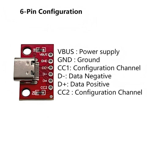 USB Type C Breakout Board 10 Pack With Solder Wire Included For DIY Projects 16 Pin PCB Adapter USB C Female Connector Full Pin Access