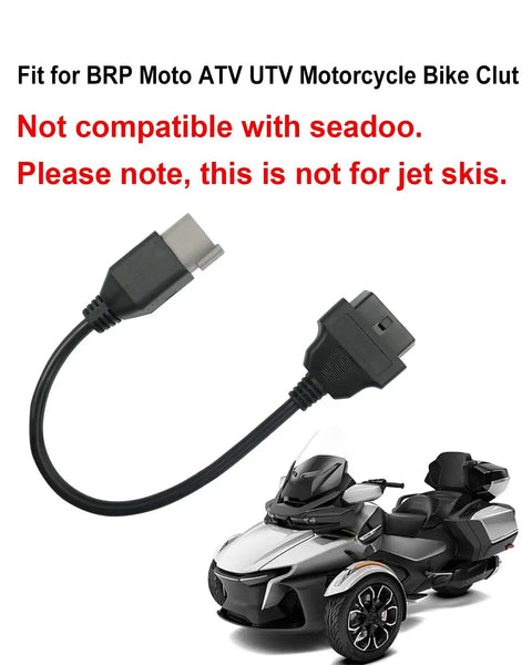 6Pin To 16Pin Motorcycle OBD Diagnostic Cable Adapter For OBD2 OBDII Systems with BRP Can-am Spyder, not for Seadoo jet skis