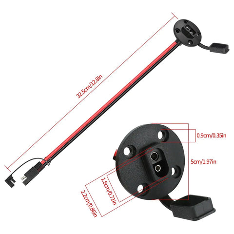 Detailed image of 2-Pack SAE Quick Connector Harness 1Ft 10AWG SAE Adapter Male Plug To Female Socket Cable Heavy Duty