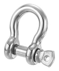 Hella Durable Heavy Duty 3/8 Inch Screw Pin Shackle With 1/2 In Bolt, 2204 Lbs Load 304 Stainless Steel D Ring from side view.